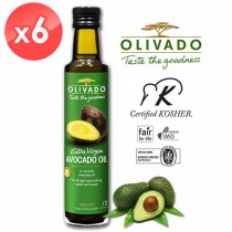 【Olivado】紐西蘭原裝進口頂級冷壓初榨酪梨油6瓶(250毫升*6瓶)