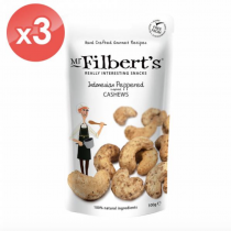 【MR. FILBERT’S】印尼黑胡椒腰果3包組 (100公克*3) /英國原裝/非油炸